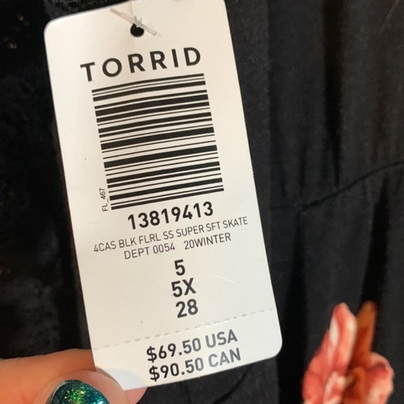 Torrid Super Soft Black Floral Midi Dress NWT - Picture 11 of 11